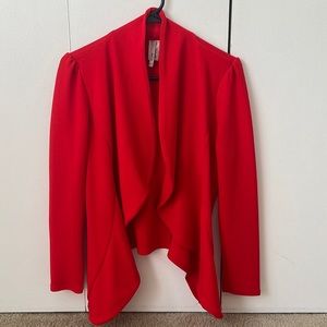 Red Asymmetrical Hem Blazer - Size Medium